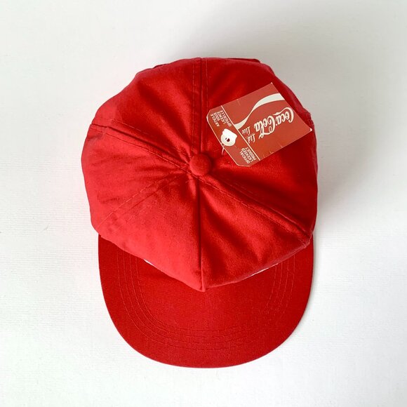90's Coca Cola Red Snapback Hat Flat Bill Dead Stock Coke Trucker Hypebeast Rare - Picture 4 of 14